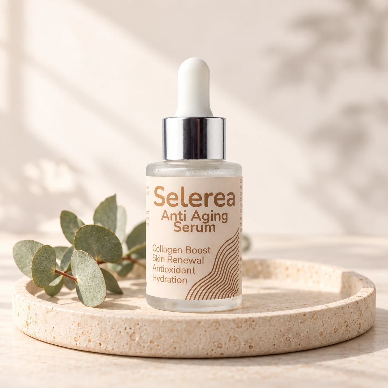 Selerea Anti Aging Szérum kőtálcán, eukaliptuszággal